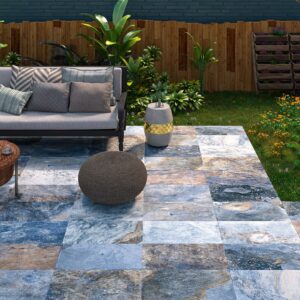 Carrelage Bali Blue Sol Extérieur Antidérapant 30&#215;60 Cm