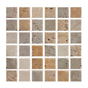 Mosaique Travertin Classic Mix 2,3&#215;2,3&#215;1 Cm