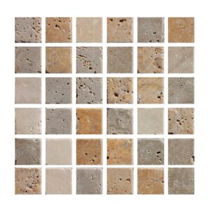 Mosaique Travertin Gold Noce Mix 2,3&#215;2,3&#215;1 Cm